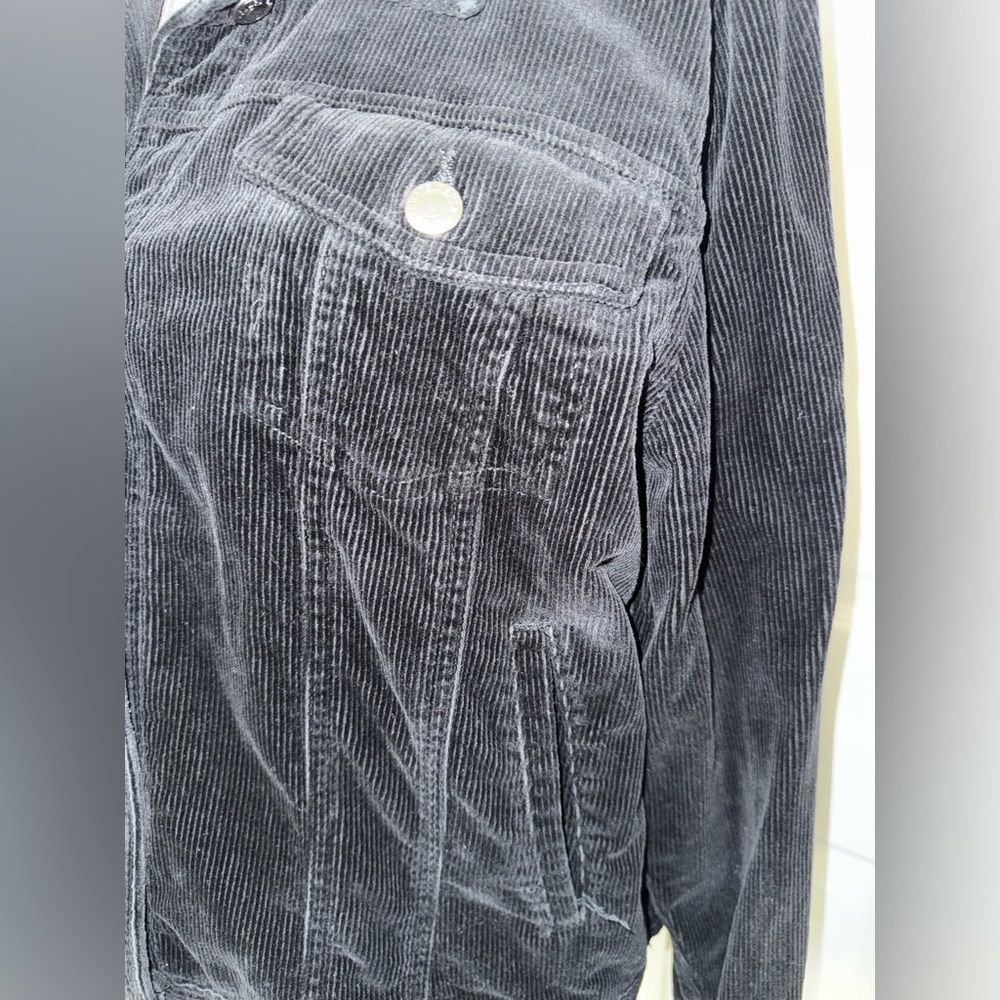 Chaps Denim Corduroy Jacket XL Black Button Front Casual - Picture 8 of 10